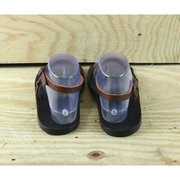 J. crew Sandals 7 Womens Brown Leather Upper and Sole Buckle Arch Support Italy - Picture 3 of 8